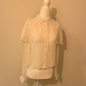 FRAME The Silk Cape Blouse